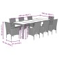 vidaXL Set de comedor jardín 9 pzas con cojines ratán PE acacia negro vidaXL Set de comedor jardín 9 pzas con cojines ratán PE acacia negro