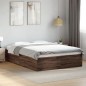 vidaXL Estructura de cama madera de ingeniería marrón roble 140x190 cm vidaXL Estructura de cama madera de ingeniería marrón roble 140x190 cm