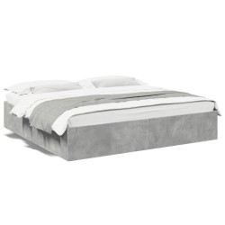 vidaXL Estructura de cama madera de ingeniería gris hormigón 180x200cm