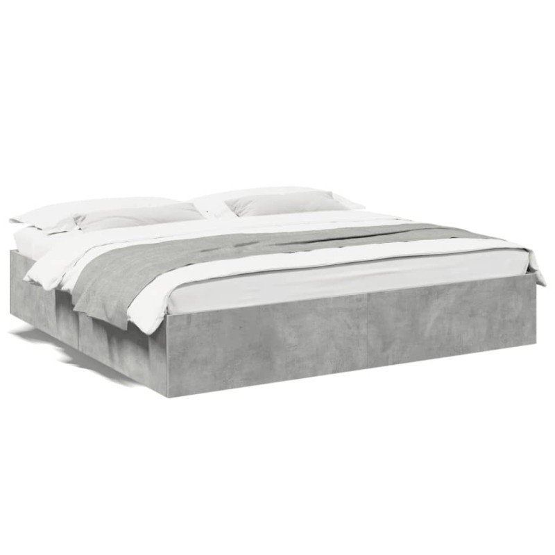 vidaXL Estructura de cama madera de ingeniería gris hormigón 180x200cm vidaXL Estructura de cama madera de ingeniería gris hormigón 180x200cm