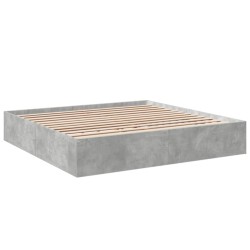 vidaXL Estructura de cama madera de ingeniería gris hormigón 180x200cm