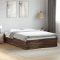 vidaXL Estructura de cama madera de ingeniería marrón roble 140x200 cm