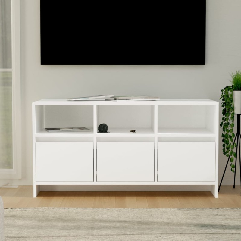 vidaXL Mueble para TV madera contrachapada blanco 102x37,5x52,5 cm