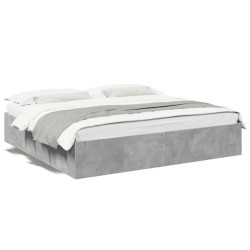 vidaXL Estructura de cama madera de ingeniería gris hormigón 200x200cm