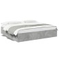 vidaXL Estructura de cama madera de ingeniería gris hormigón 200x200cm