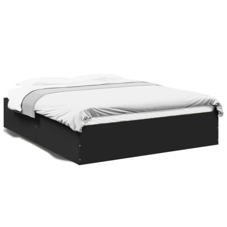 vidaXL Estructura de cama madera de ingeniería negra 150x200 cm