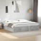 vidaXL Estructura de cama madera de ingeniería gris hormigón 200x200cm