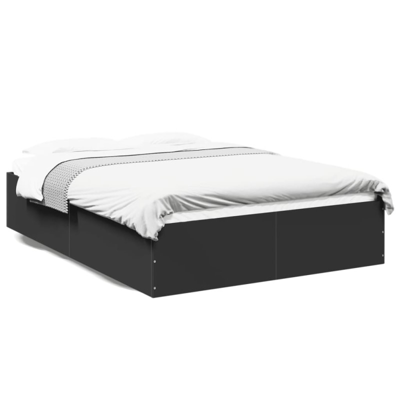 vidaXL Estructura de cama madera de ingeniería negra 135x190 cm vidaXL Estructura de cama madera de ingeniería negra 135x190 cm