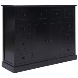 vidaXL Aparador con 10 cajones madera negro 113x30x79 cm