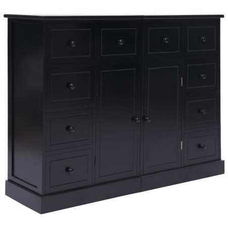 vidaXL Aparador con 10 cajones madera negro 113x30x79 cm