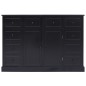 vidaXL Aparador con 10 cajones madera negro 113x30x79 cm vidaXL Aparador con 10 cajones madera negro 113x30x79 cm