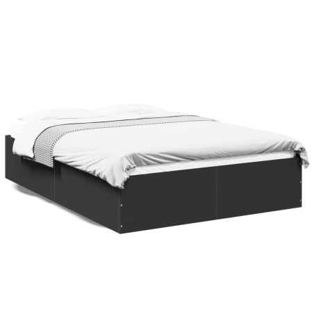 vidaXL Estructura de cama madera de ingeniería negra 140x200 cm
