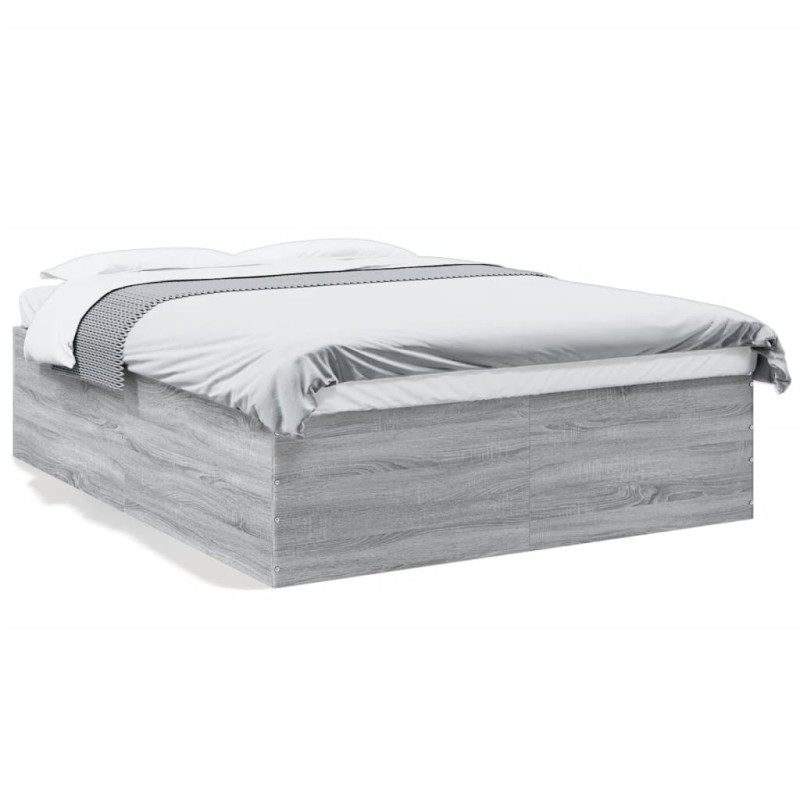 vidaXL Estructura de cama madera de ingeniería gris Sonoma 150x200 cm