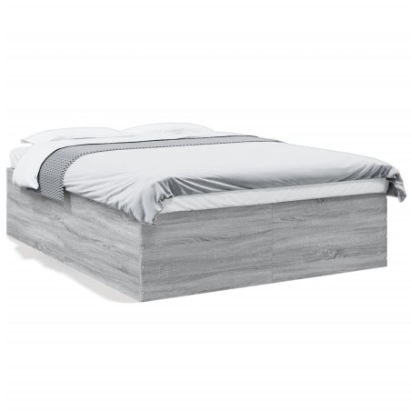 vidaXL Estructura de cama madera de ingeniería gris Sonoma 150x200 cm