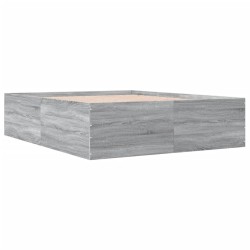 vidaXL Estructura de cama madera de ingeniería gris Sonoma 150x200 cm