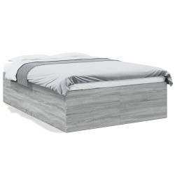 vidaXL Estructura de cama madera de ingeniería gris Sonoma 140x190 cm