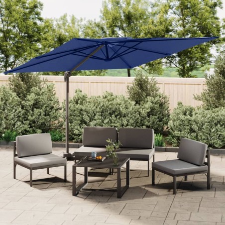 vidaXL Sombrilla colgante de doble techo azul celeste 400x300 cm