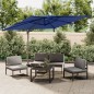 vidaXL Sombrilla colgante de doble techo azul celeste 400x300 cm vidaXL Sombrilla colgante de doble techo azul celeste 400x300 cm