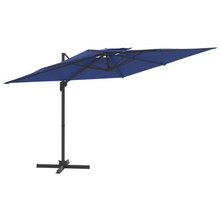 vidaXL Sombrilla colgante de doble techo azul celeste 400x300 cm