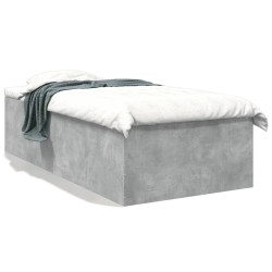 vidaXL Estructura de cama madera de ingeniería gris hormigón 90x190 cm