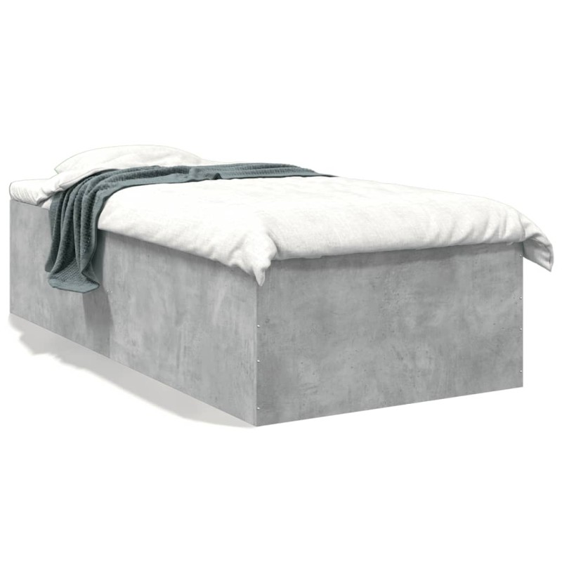 vidaXL Estructura de cama madera de ingeniería gris hormigón 90x190 cm vidaXL Estructura de cama madera de ingeniería gris hormigón 90x190 cm