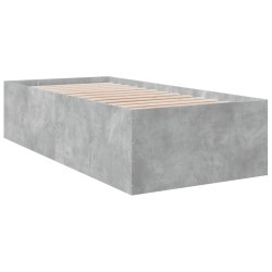 vidaXL Estructura de cama madera de ingeniería gris hormigón 90x190 cm