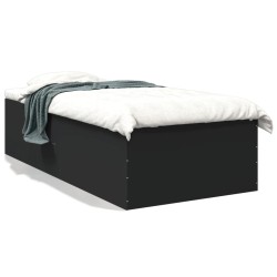 vidaXL Estructura de cama madera de ingeniería negra 75x190 cm