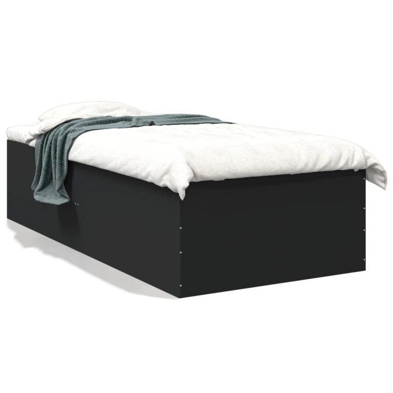 vidaXL Estructura de cama madera de ingeniería negra 75x190 cm