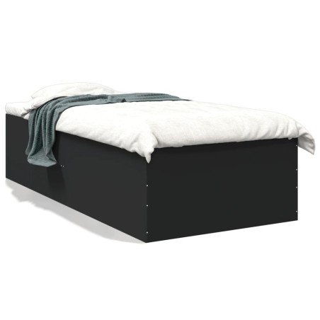 vidaXL Estructura de cama madera de ingeniería negra 75x190 cm