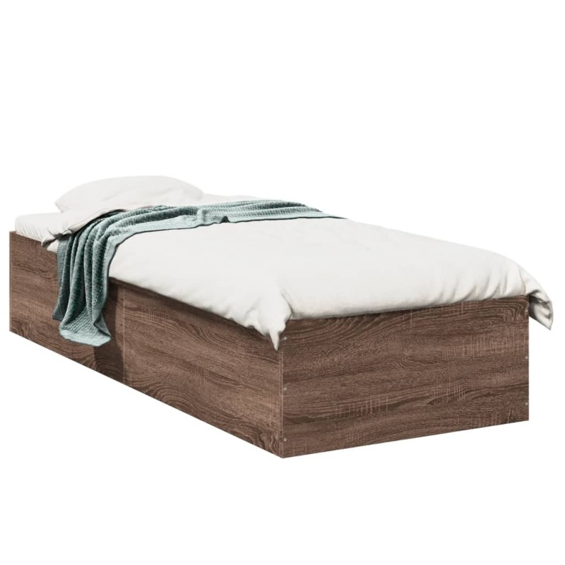 vidaXL Estructura de cama madera de ingeniería marrón roble 100x200 cm vidaXL Estructura de cama madera de ingeniería marrón roble 100x200 cm