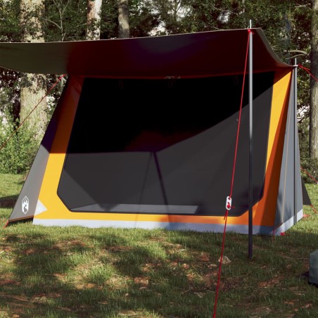 vidaXL Tienda de campaña para 2 personas impermeable gris y naranja