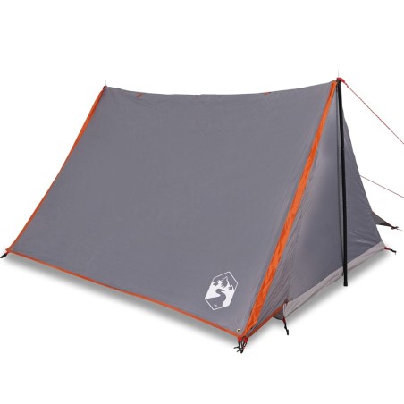vidaXL Tienda de campaña para 2 personas impermeable gris y naranja