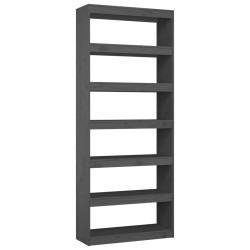 vidaXL Estantería/divisor de espacios madera pino gris 80x30x199,5 cm