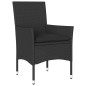 vidaXL Set comedor jardín 9 pzas cojines ratán sintético vidrio negro vidaXL Set comedor jardín 9 pzas cojines ratán sintético vidrio negro