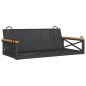 vidaXL Banco columpio de ratán sintético negro 109x62x40 cm