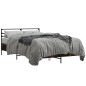 vidaXL Estructura cama madera ingeniería metal roble ahumado 120x200cm vidaXL Estructura cama madera ingeniería metal roble ahumado 120x200cm