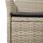 vidaXL Set comedor jardín 5 pzas y cojines ratán PE vidrio gris claro vidaXL Set comedor jardín 5 pzas y cojines ratán PE vidrio gris claro