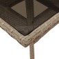 vidaXL Set comedor jardín 3 pzas cojines ratán sintético vidrio beige