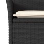 vidaXL Set de comedor jardín 3 pzas con cojines ratán PE acacia negro vidaXL Set de comedor jardín 3 pzas con cojines ratán PE acacia negro