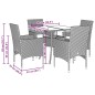 vidaXL Set de comedor jardín 5 pzas con cojines ratán PE acacia beige