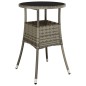 vidaXL Set comedor jardín 3 pzas y cojines ratán sintético vidrio gris vidaXL Set comedor jardín 3 pzas y cojines ratán sintético vidrio gris