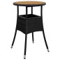 vidaXL Set de comedor jardín 5 pzas con cojines ratán PE acacia negro vidaXL Set de comedor jardín 5 pzas con cojines ratán PE acacia negro