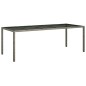 vidaXL Set comedor jardín 9 pzas y cojines ratán sintético vidrio gris