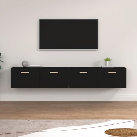 vidaXL Armarios de pared 2 uds contrachapada negro 100x36,5x35 cm