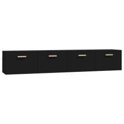 vidaXL Armarios de pared 2 uds contrachapada negro 100x36,5x35 cm