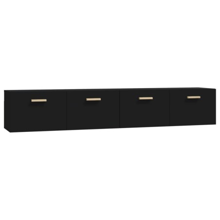 vidaXL Armarios de pared 2 uds contrachapada negro 100x36,5x35 cm