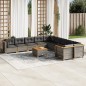 vidaXL Set de sofás de jardín 11 pzas y cojines ratán sintético gris vidaXL Set de sofás de jardín 11 pzas y cojines ratán sintético gris