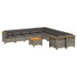 vidaXL Set de sofás de jardín 11 pzas y cojines ratán sintético gris vidaXL Set de sofás de jardín 11 pzas y cojines ratán sintético gris