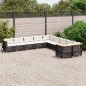 vidaXL Set de sofás de jardín 10 pzas cojines ratán sintético negro vidaXL Set de sofás de jardín 10 pzas cojines ratán sintético negro