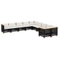 vidaXL Set de sofás de jardín 10 pzas cojines ratán sintético negro vidaXL Set de sofás de jardín 10 pzas cojines ratán sintético negro
